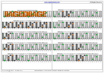 BAGED octaves C major scale 3nps box shapes : fretboard notes